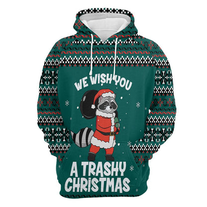 Raccoon Trashy Christmas All Over Print 3D Hoodie For Men And Women, Best Gift For Dog lovers, Best Outfit Christmas