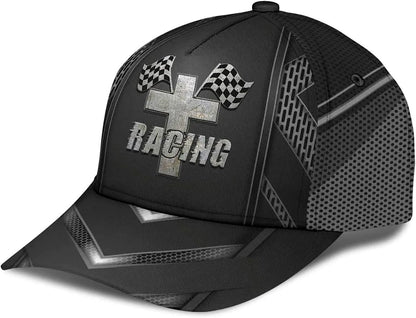 Racing The Cross Classic Hat All Over Print - Christian Hats for Men and Women