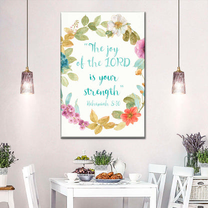 Rainbow Seeds Proverb The Joy Of The Lord Is Your Strength Wall Art Canvas - Canvas Religious Wall Art - Christian Wall Decor Living Room