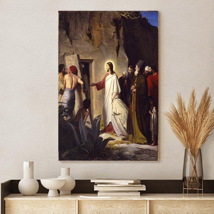 Raising Lazurus From The Dead Canvas Wall Art - Christan Wall Decor