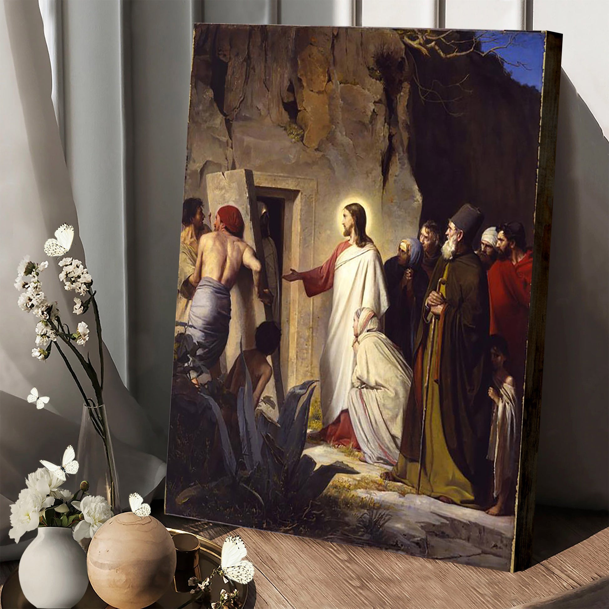 Raising Lazurus From The Dead Canvas Wall Art - Christan Wall Decor