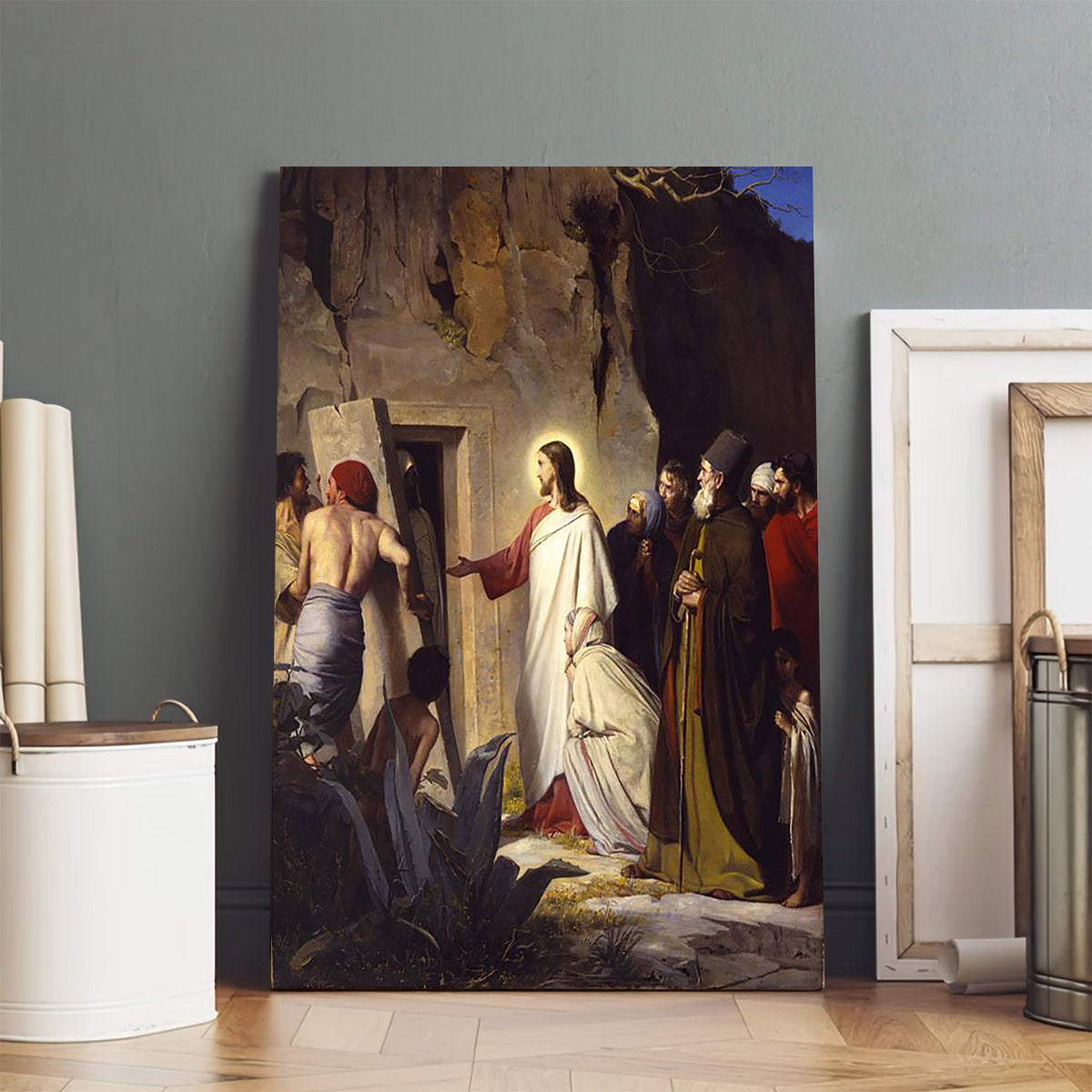 Raising Lazurus From The Dead Canvas Wall Art - Christan Wall Decor