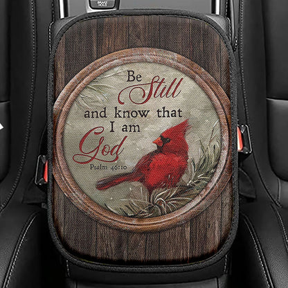 Red Head Women And Jesus In A Beautiful Forest Seat Box Cover, Christian Car Center Console Cover, Religious Car Interior Accessories