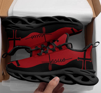 Red Jesus Yezy Running Sneakers 1 Max Soul Shoes - Christian Shoes For Men And Women