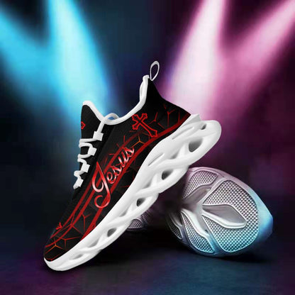 Red Jesus Yezy Running Sneakers Max Soul Shoes - Christian Shoes For Men And Women