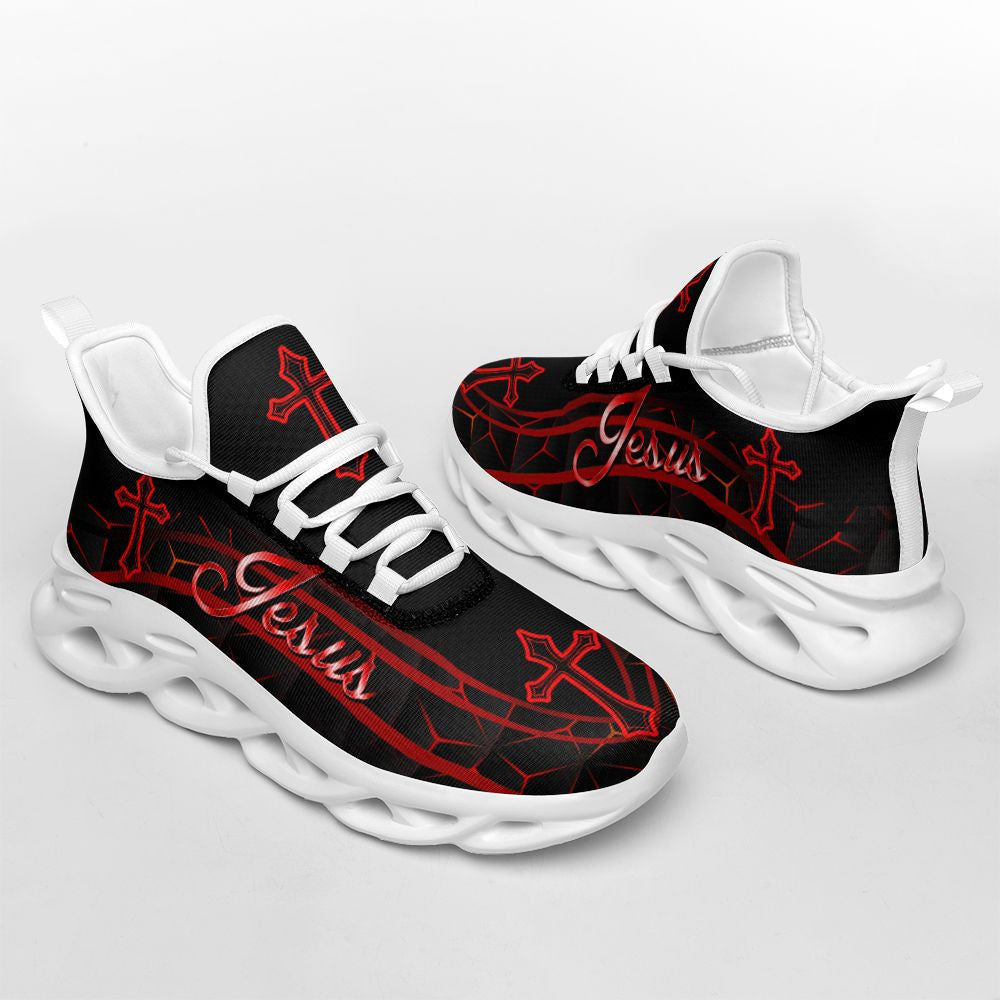 Red Jesus Yezy Running Sneakers Max Soul Shoes - Christian Shoes For Men And Women
