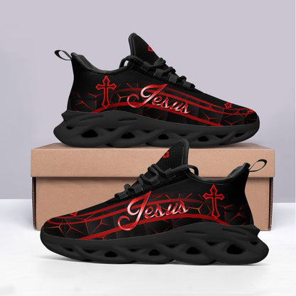 Red Jesus Yezy Running Sneakers Max Soul Shoes - Christian Shoes For Men And Women