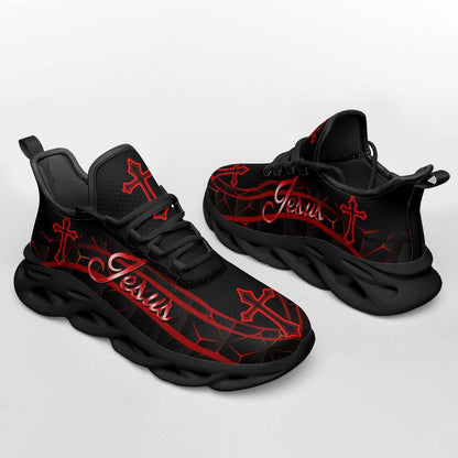 Red Jesus Yezy Running Sneakers Max Soul Shoes - Christian Shoes For Men And Women