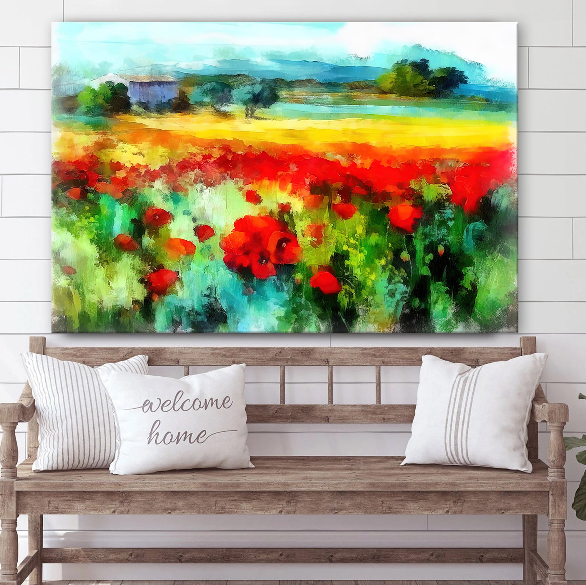 Red Poppies Field Painting Canvas Wall Art - Canvas Wall Decor - Home Decor Living Room
