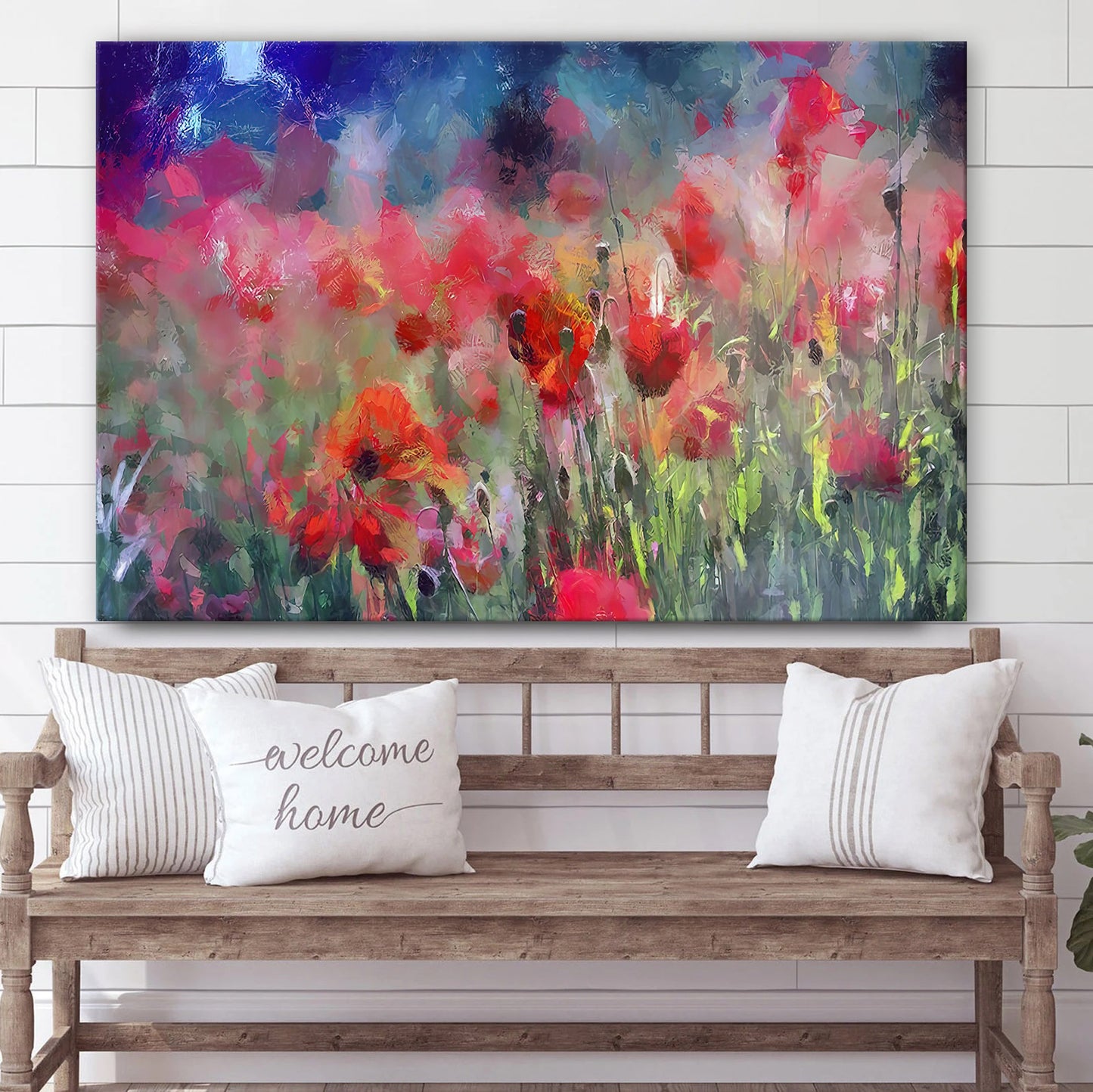 Red Poppies Field Painting Wall Art Canvas - Canvas Wall Decor - Home Decor Living Room