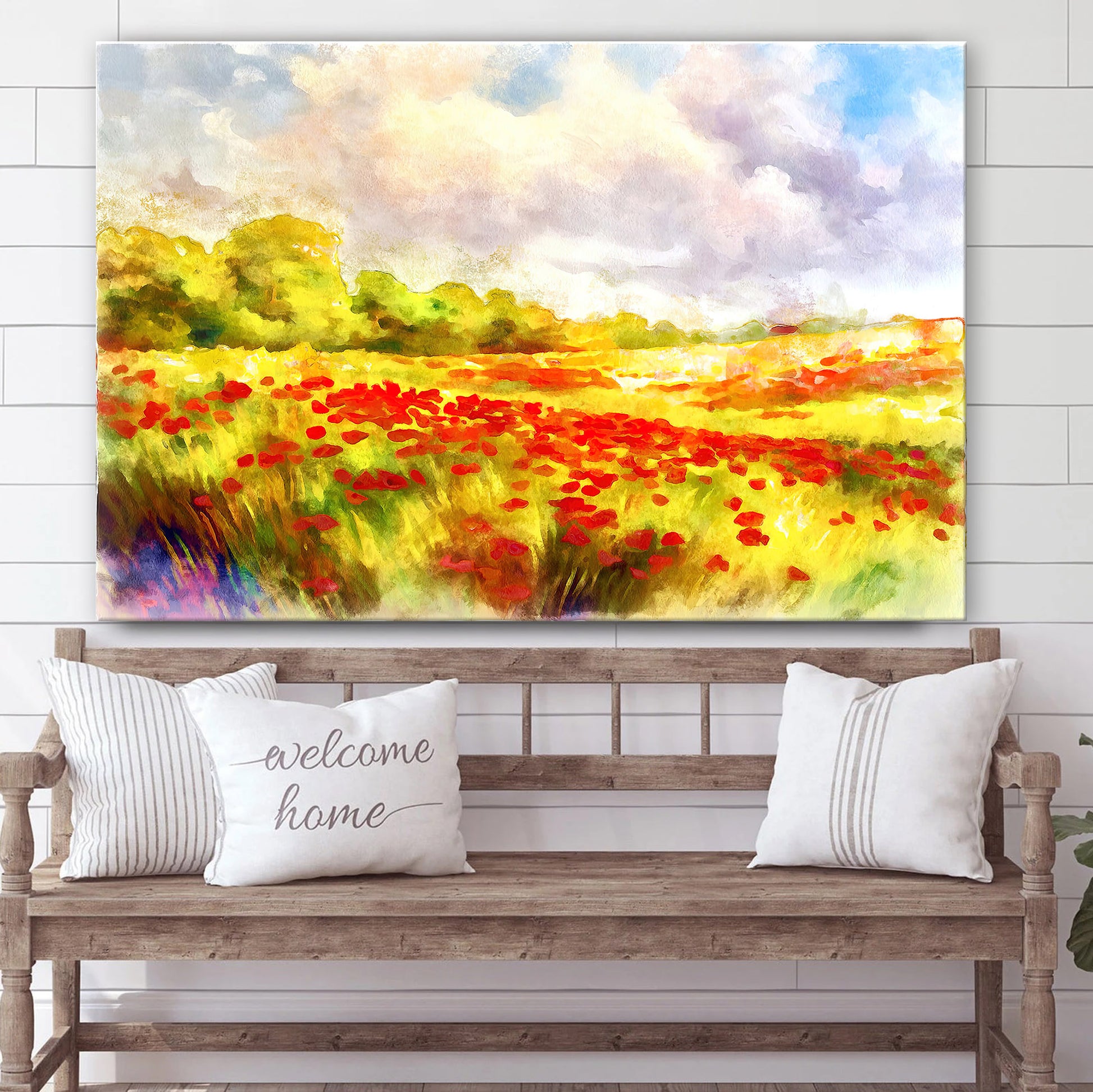Red Poppies Field Painting Wall Art Decor - Canvas Wall Decor - Home Decor Living Room