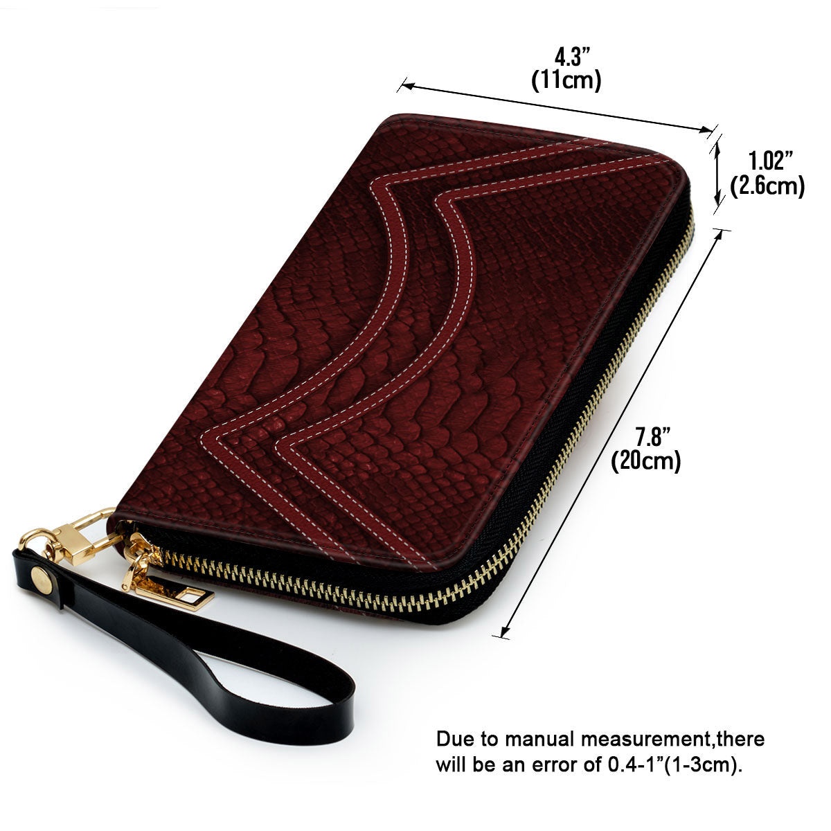 Red Snake Skin Clutch Purse For Women - Personalized Name - Christian Gifts For Women