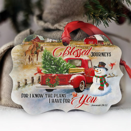 Red Truck Metal Ornament - Christmas Ornament - Christmas Gift