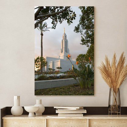 Redlands Temple Flower Canvas Pictures - Jesus Canvas Art - Christian Wall Art