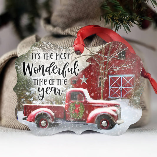 Redtruck Metal Ornament - Christmas Ornament - Christmas Gift