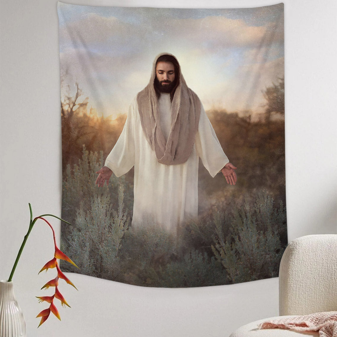 Refuge Tapestry - Jesus Picture - Religious Tapestry - Christian Tapestry Wall Hangings