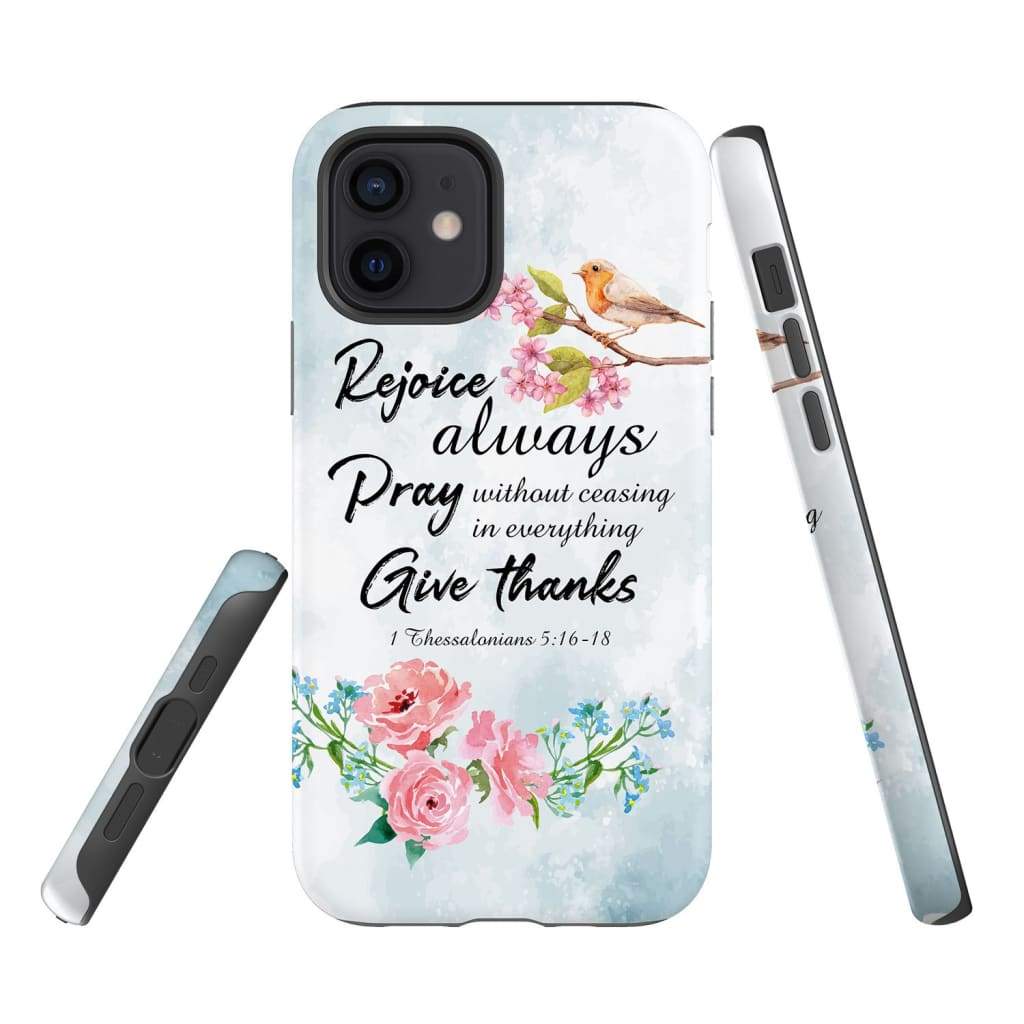 Rejoice Always Pray Without Ceasing Bible Verse Phone Case - Scripture Phone Cases - Iphone Cases Christian