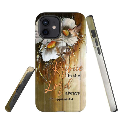 Rejoice In The Lord Always Philippians 44 Bible Verse Phone Case - Inspirational Bible Scripture iPhone Cases