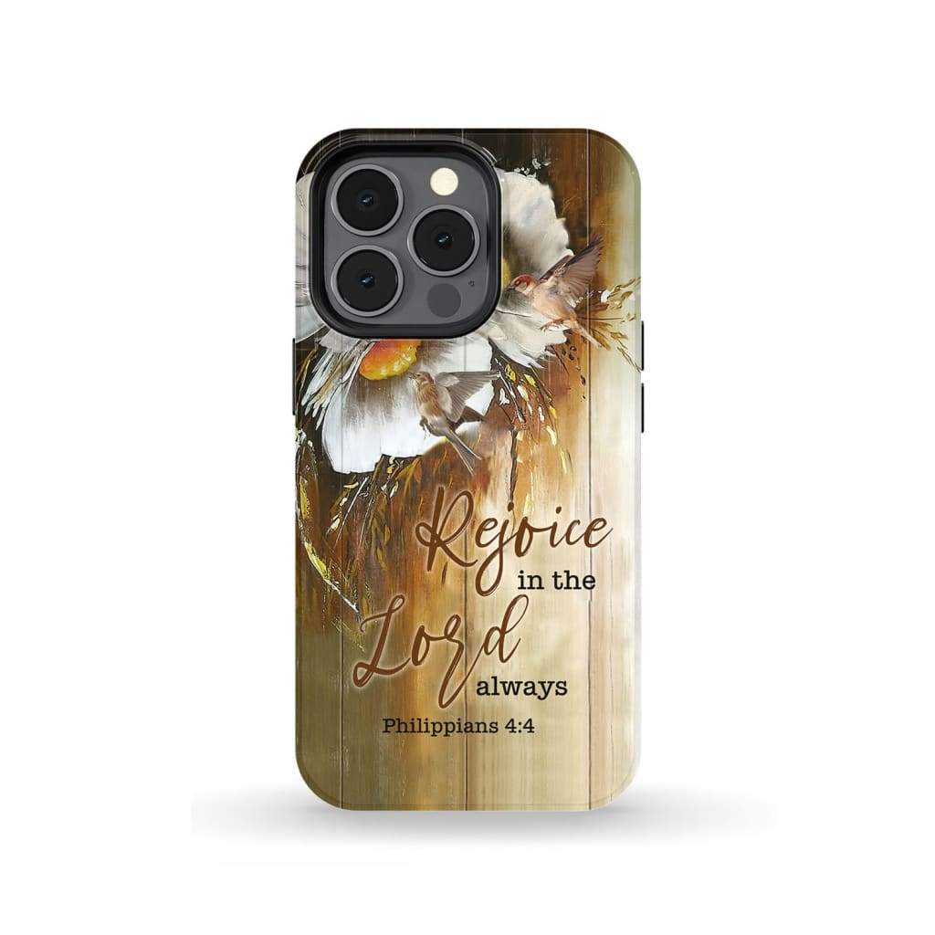 Rejoice In The Lord Always Philippians 44 Bible Verse Phone Case - Inspirational Bible Scripture iPhone Cases