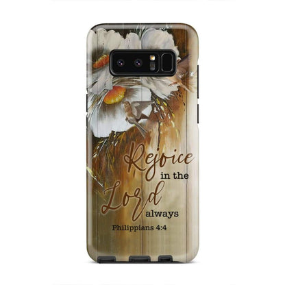 Rejoice In The Lord Always Philippians 44 Bible Verse Phone Case - Inspirational Bible Scripture iPhone Cases