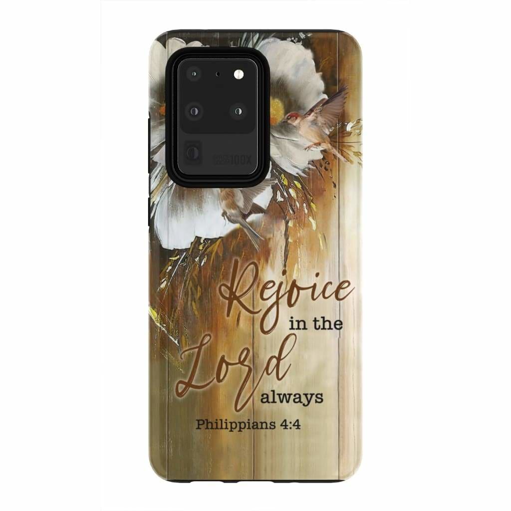 Rejoice In The Lord Always Philippians 44 Bible Verse Phone Case - Inspirational Bible Scripture iPhone Cases