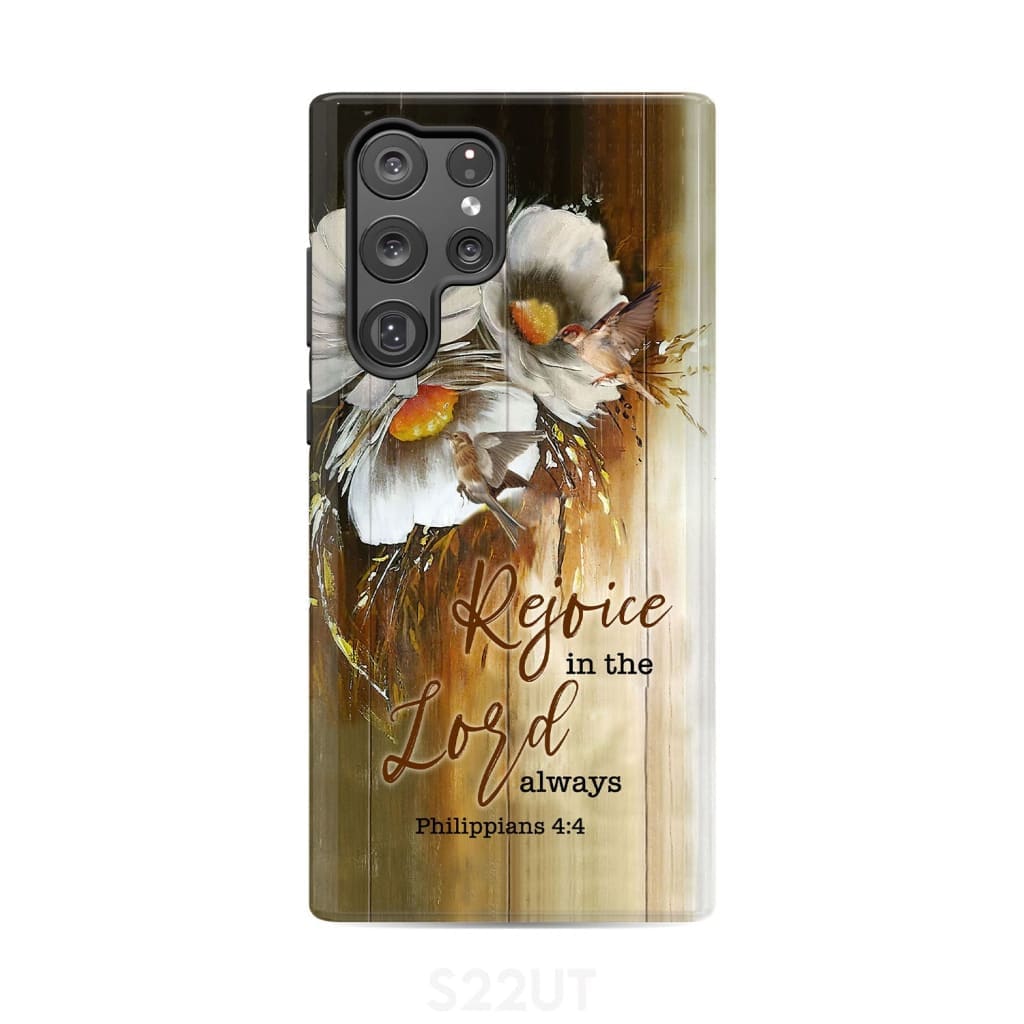 Rejoice In The Lord Always Philippians 44 Bible Verse Phone Case - Inspirational Bible Scripture iPhone Cases
