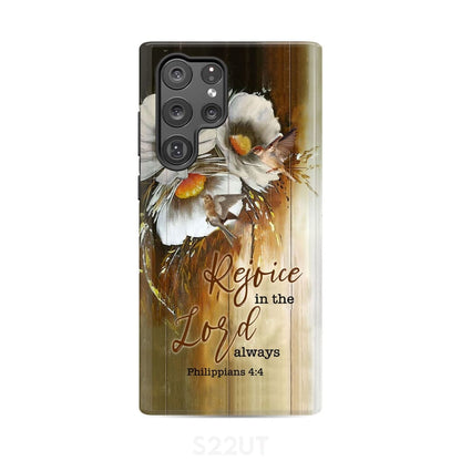 Rejoice In The Lord Always Philippians 44 Bible Verse Phone Case - Inspirational Bible Scripture iPhone Cases