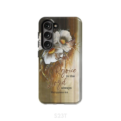 Rejoice In The Lord Always Philippians 44 Bible Verse Phone Case - Inspirational Bible Scripture iPhone Cases