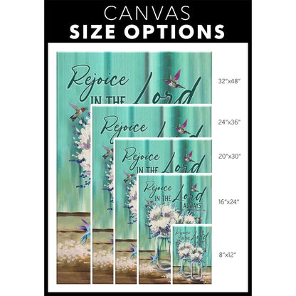 Rejoice In The Lord Always Philippians 44 Canvas Canvas Wall Art - Christian Canvas Prints - Bible Verse Canvas