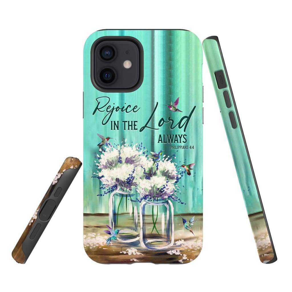 Rejoice in the lord always Bible verse phone case - Inspirational Bible Scripture iPhone Cases