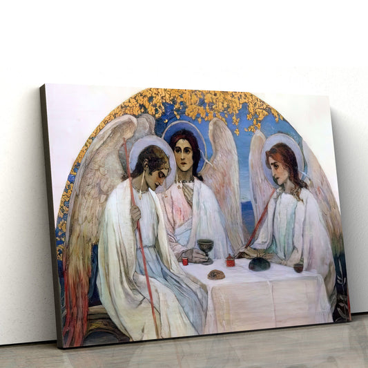 Religious Icon The Holy Trinity Canvas Wall Art - Christian Wall Art Decor - Religious Wall Art Canvas