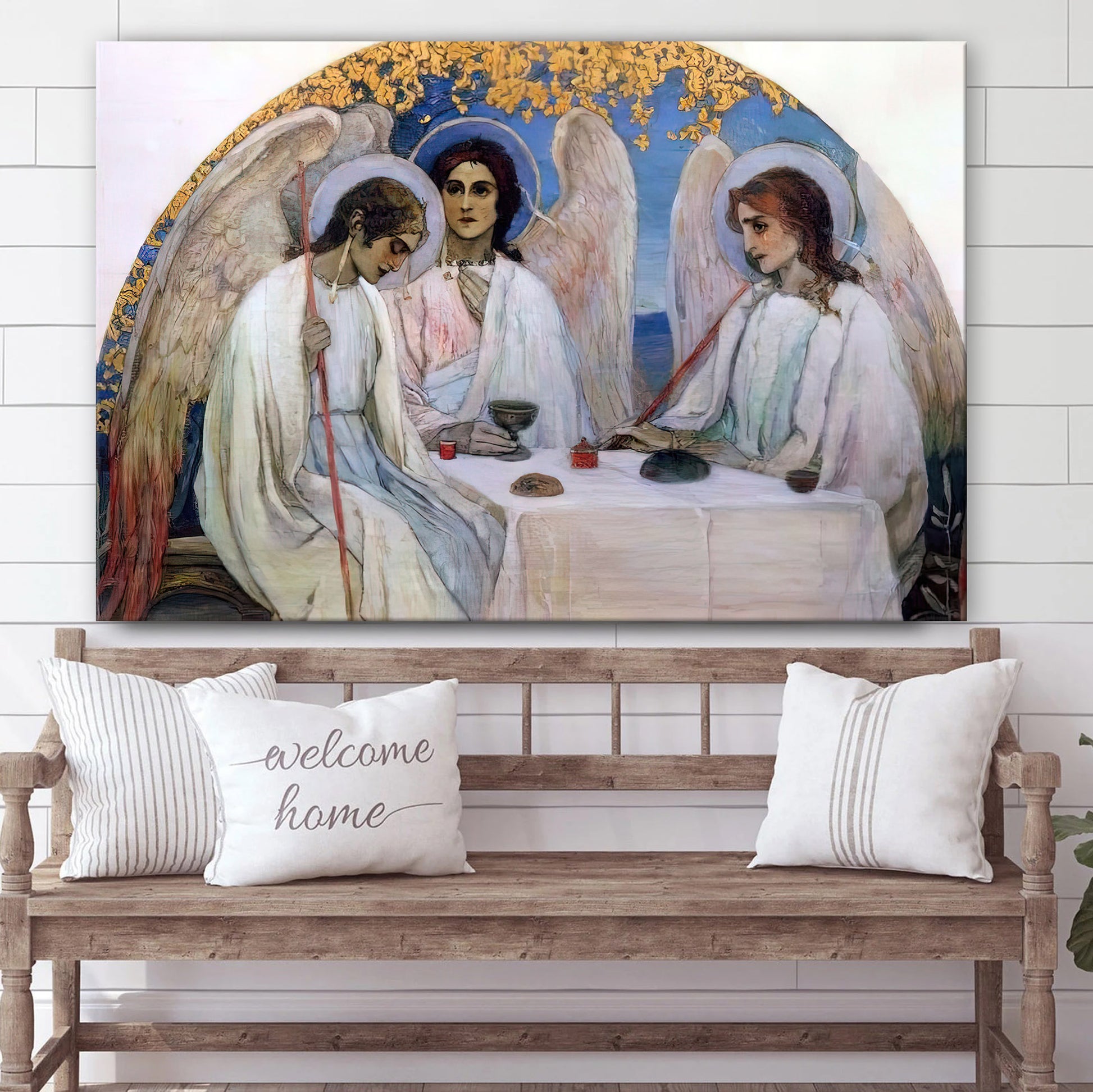 Religious Icon The Holy Trinity Canvas Wall Art - Christian Wall Art Decor - Religious Wall Art Canvas