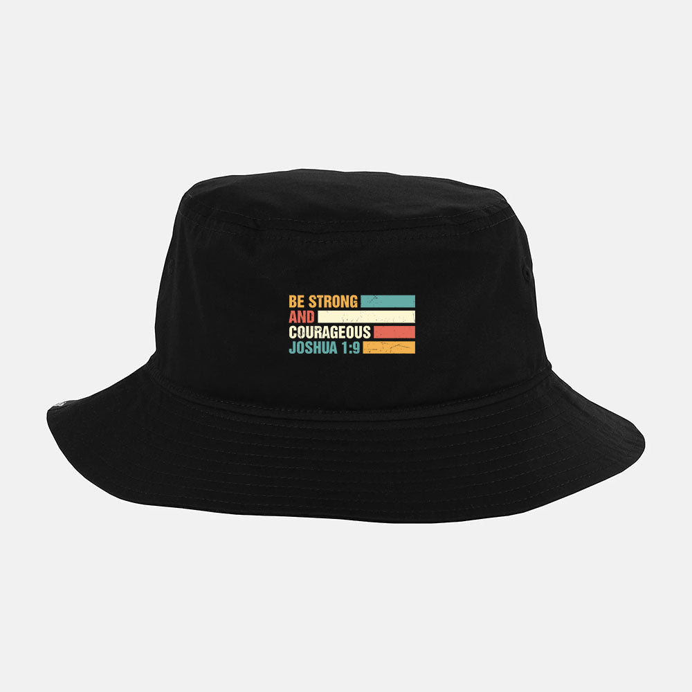 Religious Jesus Christian Joshua 1_9 Be Strong Lord Bucket Hat
