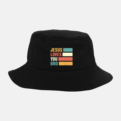 Religious Jesus Loves You Bro Christian Vintage Church Bucket Hat