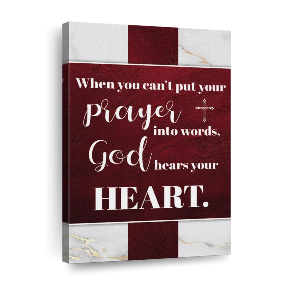 Religious Praying God's Heart Wall Art Canvas - Canvas Religious Wall Art - Christian Wall Decor Living Room