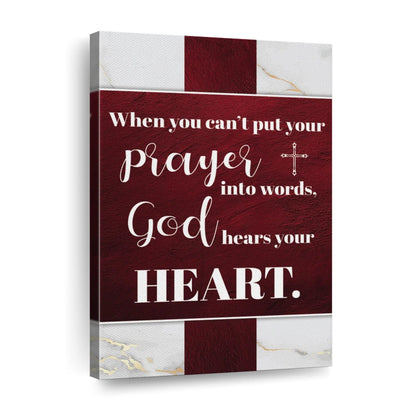 Religious Praying God's Heart Wall Art Canvas - Canvas Religious Wall Art - Christian Wall Decor Living Room