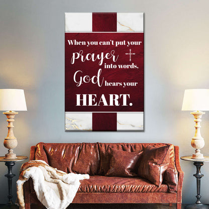Religious Praying God's Heart Wall Art Canvas - Canvas Religious Wall Art - Christian Wall Decor Living Room