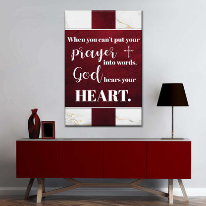 Religious Praying God's Heart Wall Art Canvas - Canvas Religious Wall Art - Christian Wall Decor Living Room