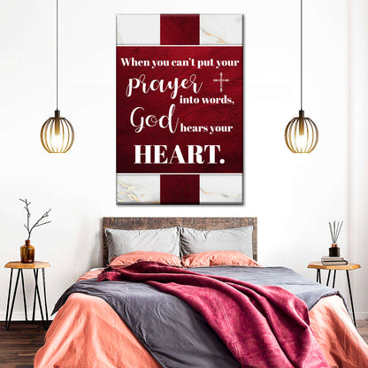 Religious Praying God's Heart Wall Art Canvas - Canvas Religious Wall Art - Christian Wall Decor Living Room