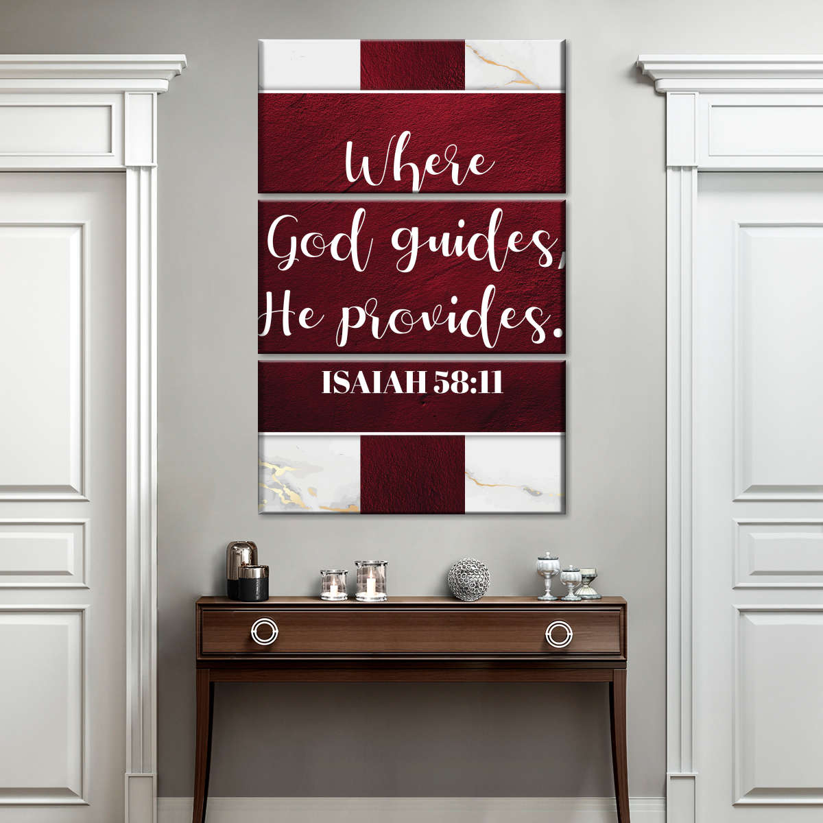 Religious Where God Guides He Provides Wall Art Canvas - Canvas Religious Wall Art - Christian Wall Decor Living Room