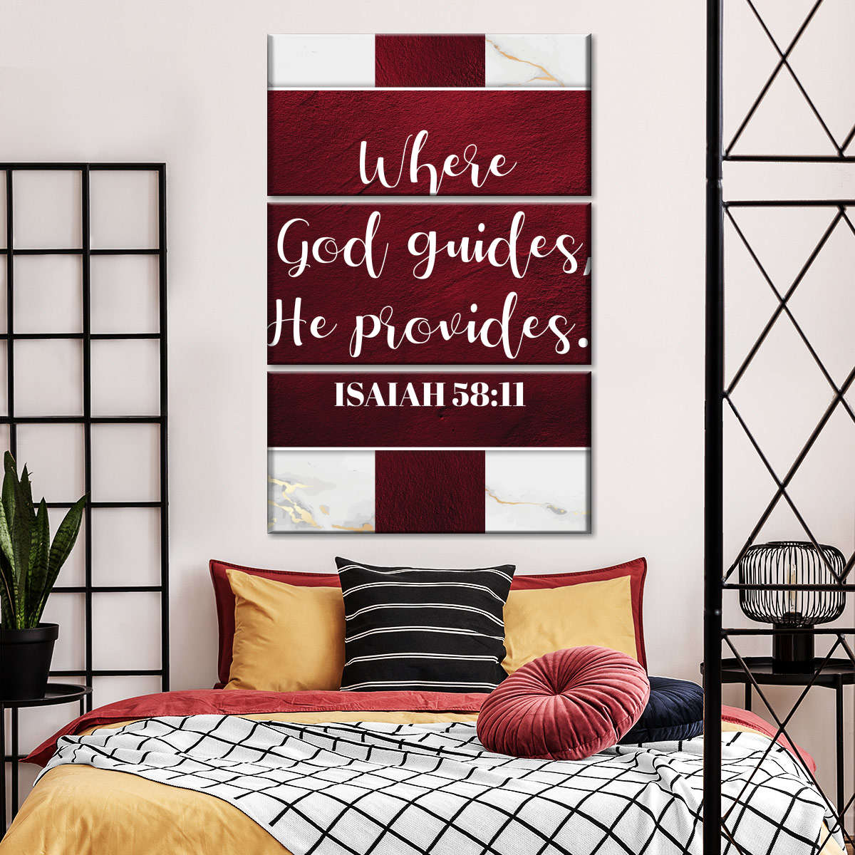 Religious Where God Guides He Provides Wall Art Canvas - Canvas Religious Wall Art - Christian Wall Decor Living Room