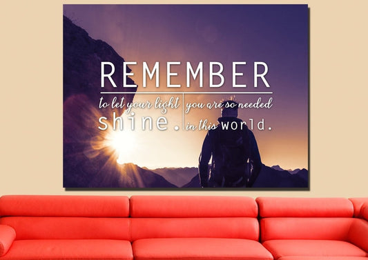 Remember To Let Your Light Shine Canvas Wall Art Print - Christian Canvas Wall Art
