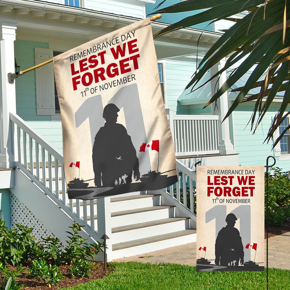 Remembrance Day Canada Lest We Forget 11th of November Flag - Outdoor House Flags - Decorative Flags