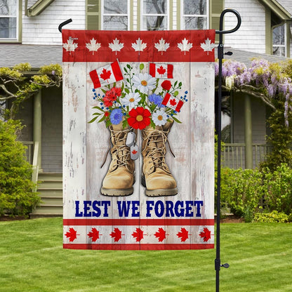 Remembrance Day Canadian Veterans Lest We Forget Flag - Outdoor House Flags - Decorative Flags