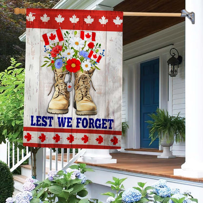 Remembrance Day Canadian Veterans Lest We Forget Flag - Outdoor House Flags - Decorative Flags