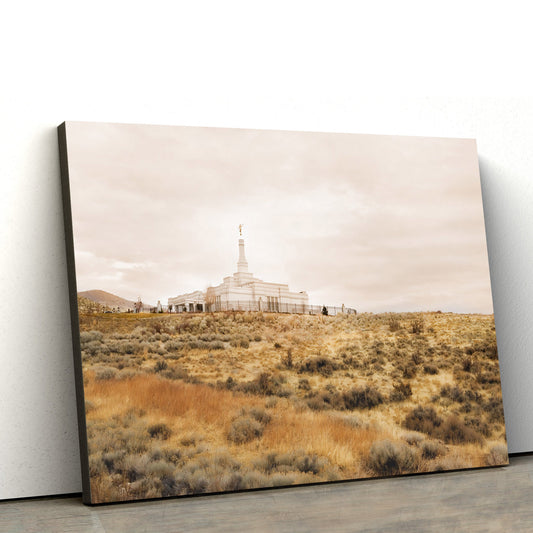 Reno Temple Desert Hill Canvas Wall Art - Jesus Christ Picture - Canvas Christian Wall Art