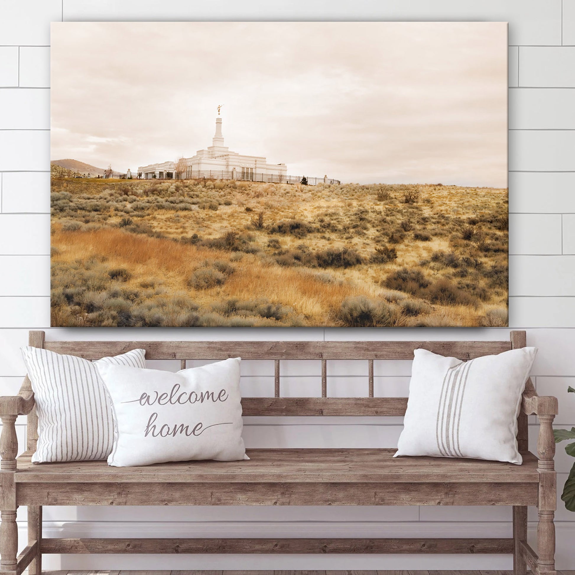 Reno Temple Desert Hill Canvas Wall Art - Jesus Christ Picture - Canvas Christian Wall Art