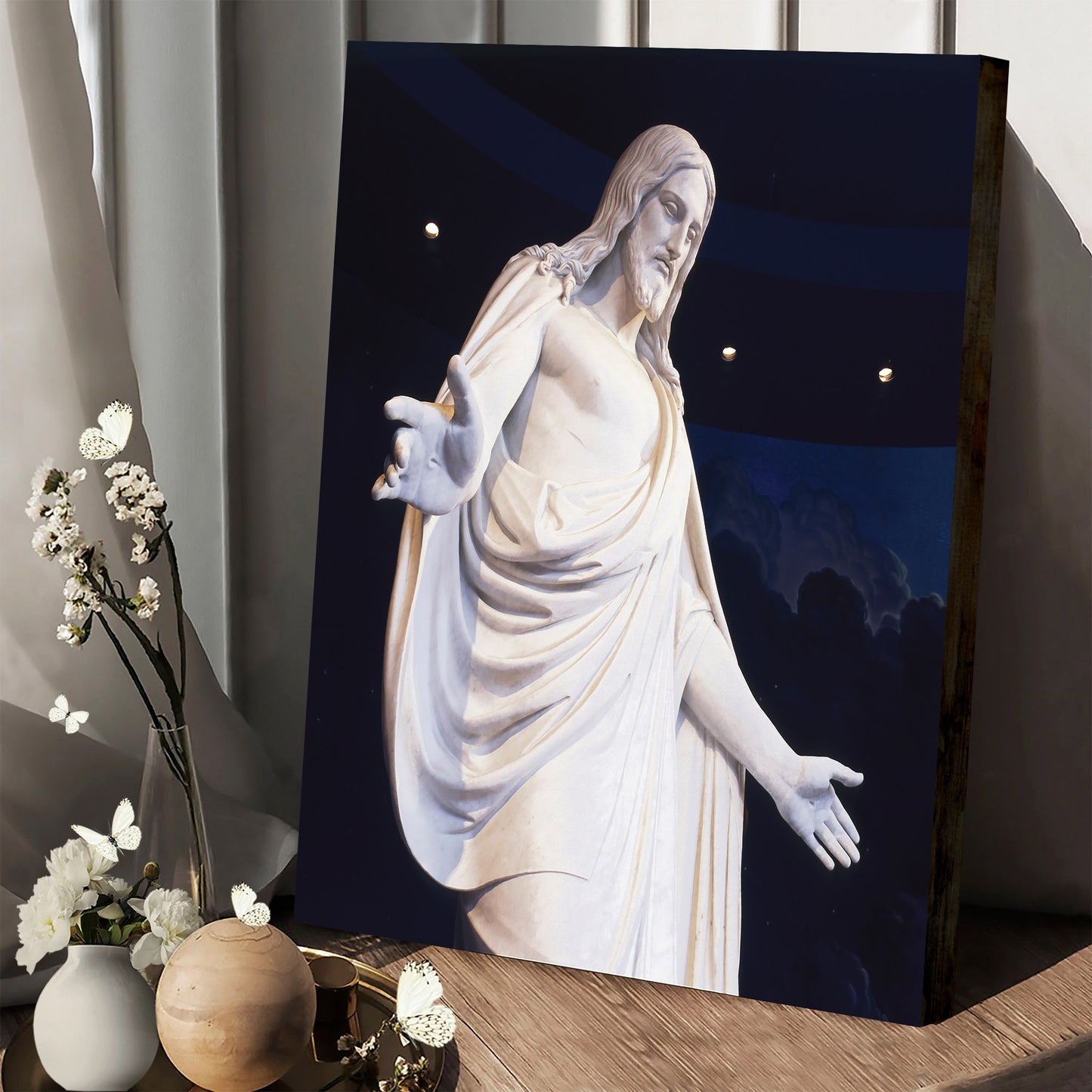 Replica Of Bertel Thorvaldsen’s Christus Canvas Pictures - Religious Canvas Wall Art - Scriptures Wall Decor