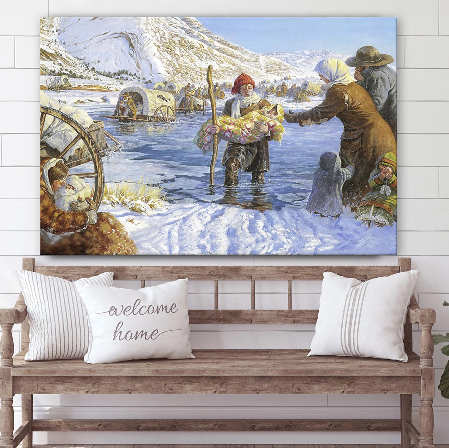 Rescue At The Sweetwater Canvas Wall Art - Christian Wall Decor