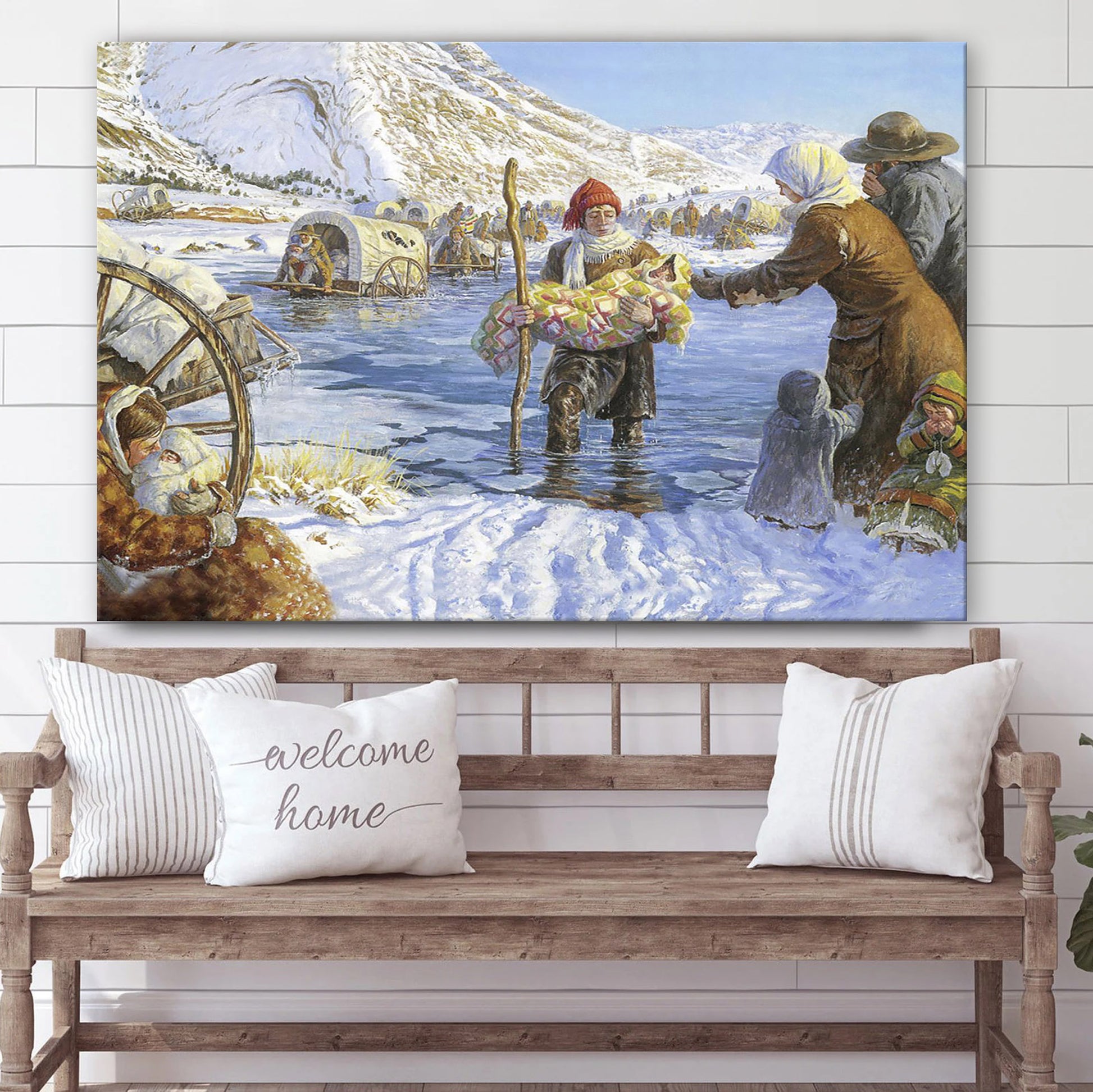 Rescue At The Sweetwater Canvas Wall Art - Christian Wall Decor
